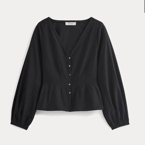 Everlane Balloon Sleeve Top in Cotton Silk